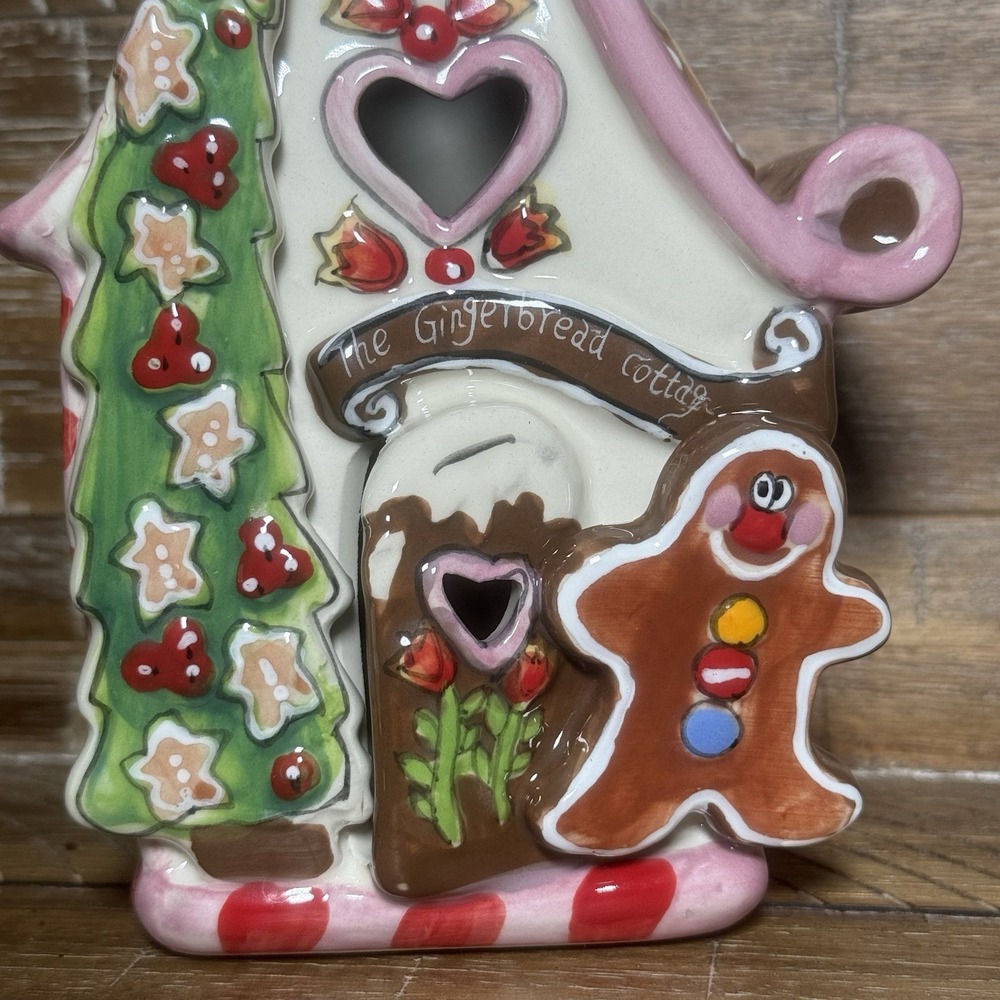2009 Blue Sky Heather Goldminc Gingerbread Cottage/House Candle Holder Christmas - Picture 3 of 14